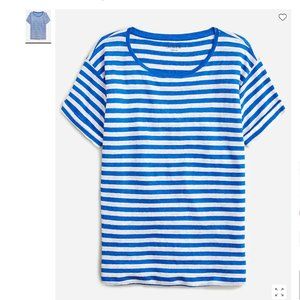 J. Crew Linen roll-cuff crewneck T-shirt in stripe 100% Linen Size 2X - NEW
